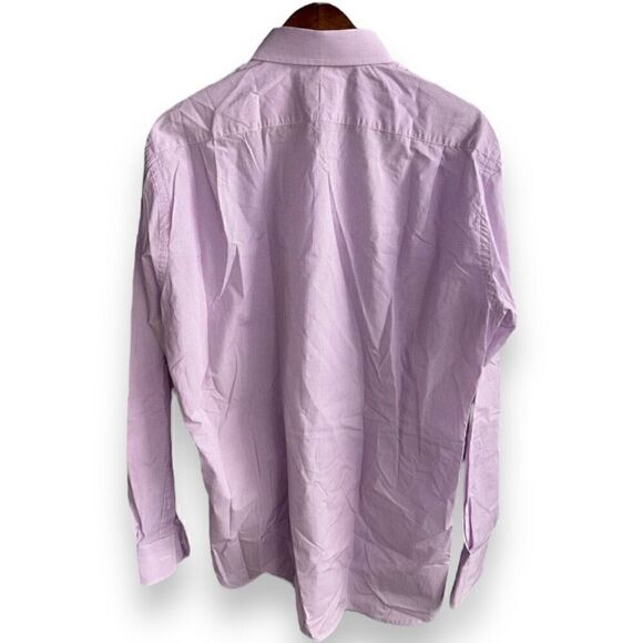 Purple Gitman Brothers Made in USA Dress Shirt Size L 16.5 - Picture 8 of 8